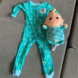 Cocomelon bundle - zip up JJ PJs and JJ HugMees squishable
